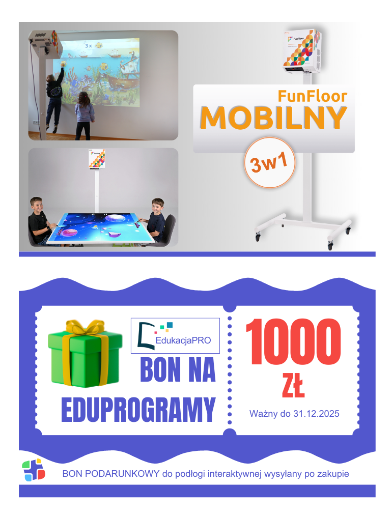 Interaktywna podłoga FunFloor MOBILNY 3w1